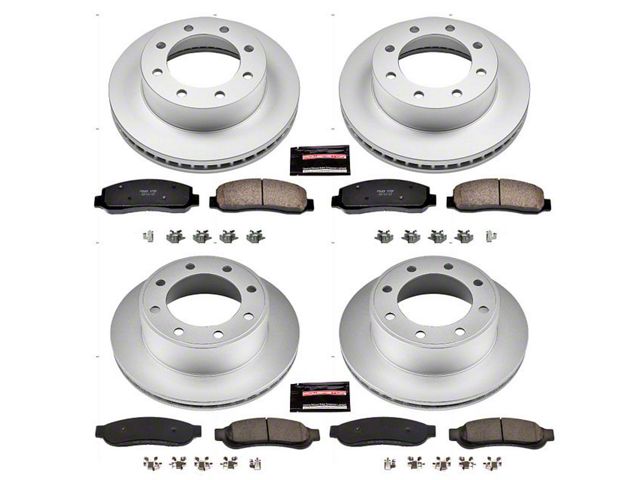 PowerStop Z17 Evolution Plus 8-Lug Brake Rotor and Pad Kit; Front and Rear (2011 4WD F-250 Super Duty)