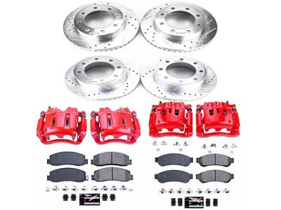 PowerStop Z23 Evolution Sport 8-Lug Brake Rotor, Pad and Caliper Kit; Front and Rear (2011 4WD F-250 Super Duty)