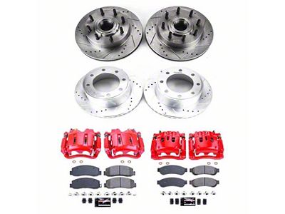 PowerStop Z23 Evolution Sport 8-Lug Brake Rotor, Pad and Caliper Kit; Front and Rear (2011 2WD F-250 Super Duty)