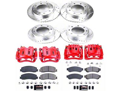 PowerStop Z23 Evolution Sport 8-Lug Brake Rotor, Pad and Caliper Kit; Front and Rear (2012 4WD F-250 Super Duty)