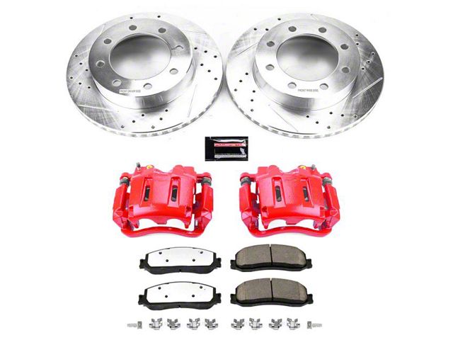 PowerStop Z36 Extreme Truck and Tow 8-Lug Brake Rotor, Pad and Caliper Kit; Front (2012 4WD F-250 Super Duty)