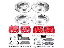 PowerStop Z36 Extreme Truck and Tow 8-Lug Brake Rotor, Pad and Caliper Kit; Front and Rear (2011 4WD F-250 Super Duty)