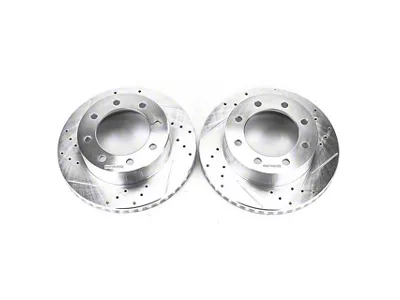 PowerStop Evolution Cross-Drilled and Slotted 8-Lug Rotors; Front Pair (11-12 4WD F-350 Super Duty)