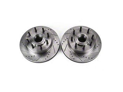 PowerStop Evolution Cross-Drilled and Slotted 8-Lug Rotors; Front Pair (11-12 2WD F-350 Super Duty)