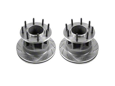 PowerStop Evolution Cross-Drilled and Slotted 8-Lug Rotors; Front Pair (11-12 2WD F-350 Super Duty DRW)