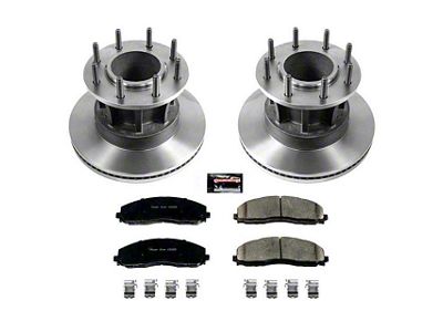 PowerStop OE Replacement 8-Lug Brake Rotor and Pad Kit; Front (13-16 2WD F-350 Super Duty DRW)