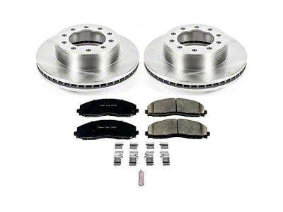 PowerStop OE Replacement 10-Lug Brake Rotor and Pad Kit; Front (2016 4WD F-350 Super Duty w/ Wide Track Front Suspension)
