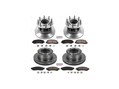 PowerStop OE Replacement 8-Lug Brake Rotor and Pad Kit; Front and Rear (2011 2WD F-350 Super Duty DRW)