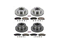 PowerStop OE Replacement 8-Lug Brake Rotor and Pad Kit; Front and Rear (Early 2011 4WD F-350 Super Duty DRW)