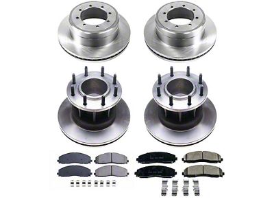 PowerStop OE Replacement 8-Lug Brake Rotor and Pad Kit; Front and Rear (17-21 2WD F-350 Super Duty DRW)
