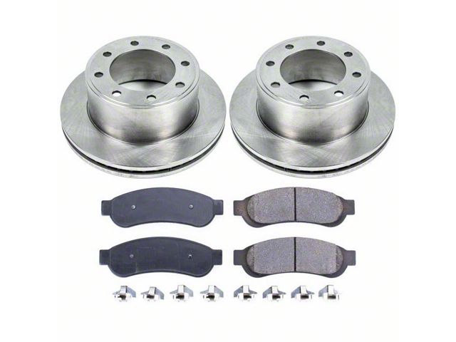 PowerStop OE Replacement 8-Lug Brake Rotor and Pad Kit; Rear (11-22 F-350 Super Duty SRW)