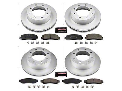 PowerStop Z17 Evolution Plus 8-Lug Brake Rotor and Pad Kit; Front and Rear (2012 4WD F-350 Super Duty SRW)