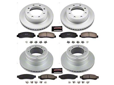 PowerStop Z17 Evolution Plus 8-Lug Brake Rotor and Pad Kit; Front and Rear (Late 2011 4WD F-350 Super Duty DRW)