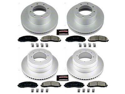 PowerStop Z17 Evolution Plus 8-Lug Brake Rotor and Pad Kit; Front and Rear (13-22 4WD F-350 Super Duty DRW)