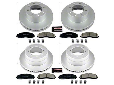 PowerStop Z17 Evolution Plus 8-Lug Brake Rotor and Pad Kit; Front and Rear (13-21 4WD F-350 Super Duty DRW)