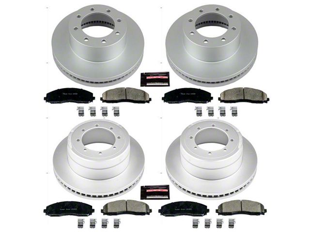 PowerStop Z17 Evolution Plus 8-Lug Brake Rotor and Pad Kit; Front and Rear (13-21 4WD F-350 Super Duty DRW)