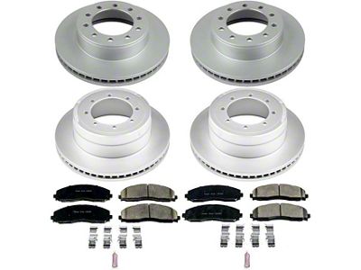 PowerStop Z17 Evolution Plus 8-Lug Brake Rotor and Pad Kit; Front and Rear (2016 4WD F-350 Super Duty DRW w/ Wide Track Front Suspension)