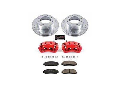 PowerStop Z23 Evolution Sport 8-Lug Brake Rotor, Pad and Caliper Kit; Front (Late 2011 4WD F-350 Super Duty DRW)