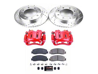 PowerStop Z23 Evolution Sport 8-Lug Brake Rotor, Pad and Caliper Kit; Front (2012 4WD F-350 Super Duty SRW)