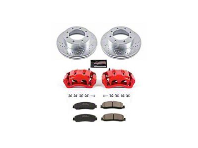 PowerStop Z23 Evolution Sport 8-Lug Brake Rotor, Pad and Caliper Kit; Front (2012 4WD F-350 Super Duty DRW)
