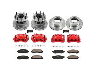 PowerStop Z23 Evolution Sport 8-Lug Brake Rotor, Pad and Caliper Kit; Front and Rear (2011 2WD F-350 Super Duty DRW)