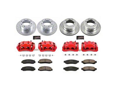 PowerStop Z23 Evolution Sport 8-Lug Brake Rotor, Pad and Caliper Kit; Front and Rear (Late 2011 4WD F-350 Super Duty DRW)