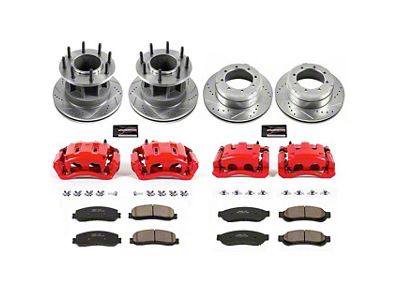 PowerStop Z23 Evolution Sport 8-Lug Brake Rotor, Pad and Caliper Kit; Front and Rear (2012 2WD F-350 Super Duty DRW)