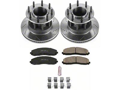 PowerStop Z23 Evolution Sport 8-Lug Brake Rotor and Pad Kit; Front (17-22 2WD F-350 Super Duty DRW)