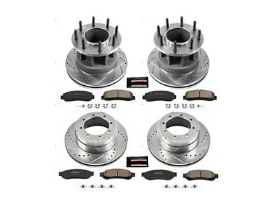 PowerStop Z23 Evolution Sport 8-Lug Brake Rotor and Pad Kit; Front and Rear (2011 2WD F-350 Super Duty DRW)