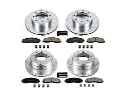PowerStop Z23 Evolution Sport 8-Lug Brake Rotor and Pad Kit; Front and Rear (13-22 4WD F-350 Super Duty DRW)