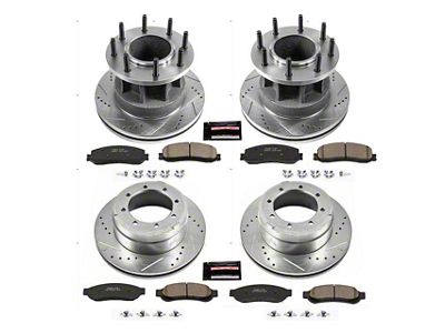 PowerStop Z23 Evolution Sport 8-Lug Brake Rotor and Pad Kit; Front and Rear (2012 2WD F-350 Super Duty DRW)