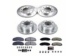 PowerStop Z23 Evolution Sport 8-Lug Brake Rotor and Pad Kit; Front and Rear (2016 4WD F-350 Super Duty SRW w/ Wide Track Front Suspension)