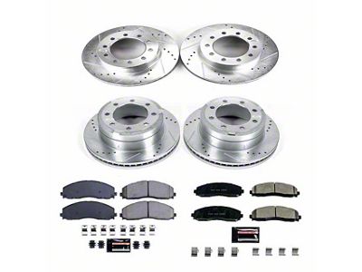 PowerStop Z23 Evolution Sport 8-Lug Brake Rotor and Pad Kit; Front and Rear (2016 4WD F-350 Super Duty SRW w/ Wide Track Front Suspension)