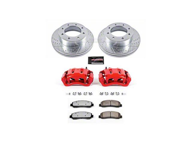 PowerStop Z36 Extreme Truck and Tow 8-Lug Brake Rotor, Pad and Caliper Kit; Front (2011 4WD F-350 Super Duty DRW)