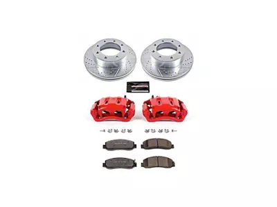PowerStop Z36 Extreme Truck and Tow 8-Lug Brake Rotor, Pad and Caliper Kit; Front (Late 2011 4WD F-350 Super Duty DRW)