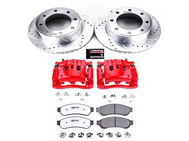 PowerStop Z36 Extreme Truck and Tow 8-Lug Brake Rotor, Pad and Caliper Kit; Rear (11-12 F-350 Super Duty SRW)