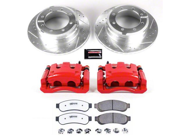 PowerStop Z36 Extreme Truck and Tow 8-Lug Brake Rotor, Pad and Caliper Kit; Rear (11-12 F-350 Super Duty)