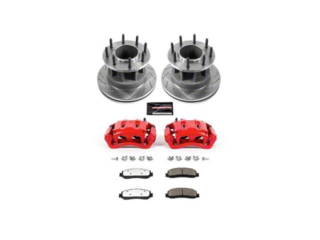 PowerStop Z36 Extreme Truck and Tow 8-Lug Brake Rotor, Pad and Caliper Kit; Front (2012 2WD F-350 Super Duty DRW)