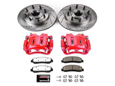 PowerStop Z36 Extreme Truck and Tow 8-Lug Brake Rotor, Pad and Caliper Kit; Front (2012 2WD F-350 Super Duty SRW)