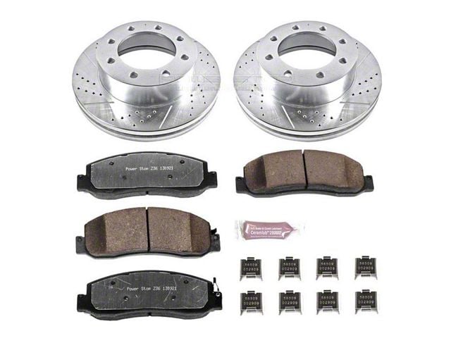 PowerStop Z36 Extreme Truck and Tow 8-Lug Brake Rotor and Pad Kit; Front (2011 4WD F-350 Super Duty)