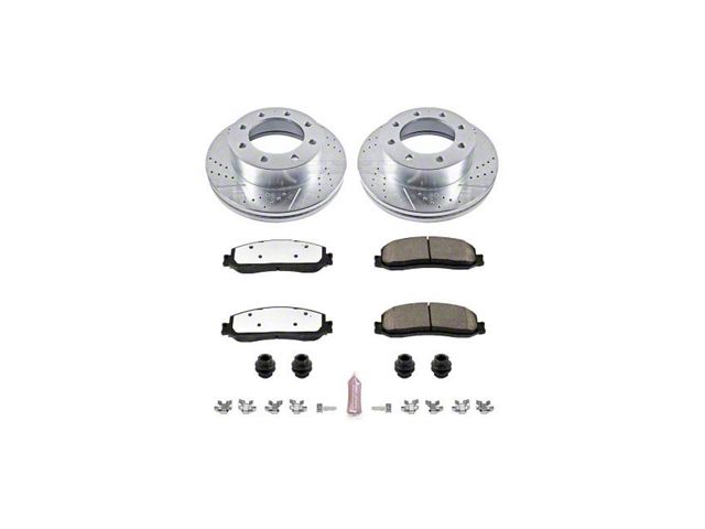 PowerStop Z36 Extreme Truck and Tow 8-Lug Brake Rotor and Pad Kit; Front (2012 4WD F-350 Super Duty)