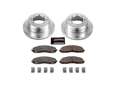 PowerStop Z36 Extreme Truck and Tow 8-Lug Brake Rotor and Pad Kit; Rear (13-22 F-350 Super Duty DRW)