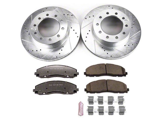 PowerStop Z36 Extreme Truck and Tow 8-Lug Brake Rotor and Pad Kit; Front (2016 4WD F-350 Super Duty w/ Wide Track Front Suspension)