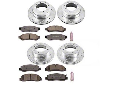 PowerStop Z36 Extreme Truck and Tow 8-Lug Brake Rotor and Pad Kit; Front and Rear (Late 2011 4WD F-350 Super Duty DRW)