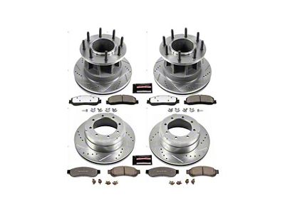 PowerStop Z36 Extreme Truck and Tow 8-Lug Brake Rotor and Pad Kit; Front and Rear (2012 2WD F-350 Super Duty DRW)