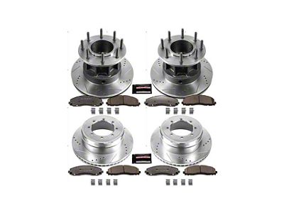 PowerStop Z36 Extreme Truck and Tow 8-Lug Brake Rotor and Pad Kit; Front and Rear (13-16 2WD F-350 Super Duty DRW)