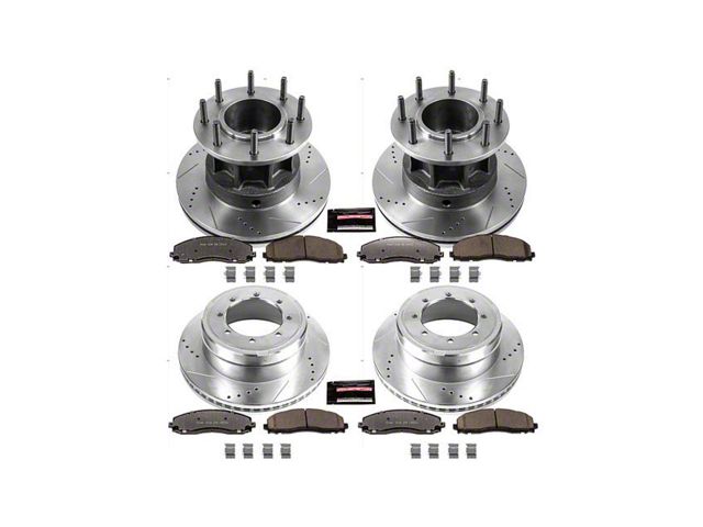 PowerStop Z36 Extreme Truck and Tow 8-Lug Brake Rotor and Pad Kit; Front and Rear (13-16 2WD F-350 Super Duty DRW)