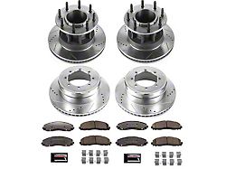 PowerStop Z36 Extreme Truck and Tow 8-Lug Brake Rotor and Pad Kit; Front and Rear (17-22 2WD F-350 Super Duty DRW)
