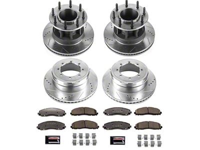 PowerStop Z36 Extreme Truck and Tow 8-Lug Brake Rotor and Pad Kit; Front and Rear (17-21 2WD F-350 Super Duty DRW)