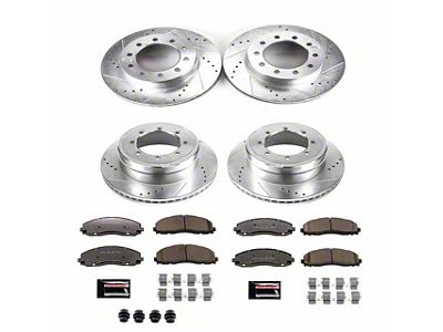 PowerStop Z36 Extreme Truck and Tow 8-Lug Brake Rotor and Pad Kit; Front and Rear (2016 4WD F-350 Super Duty DRW w/ Wide Track Front Suspension)